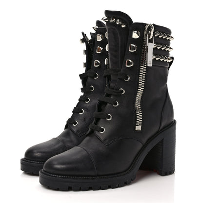 Christian Louboutin Calfskin Winter Spikes 70 Combat Boots 37 Black 3 of 9