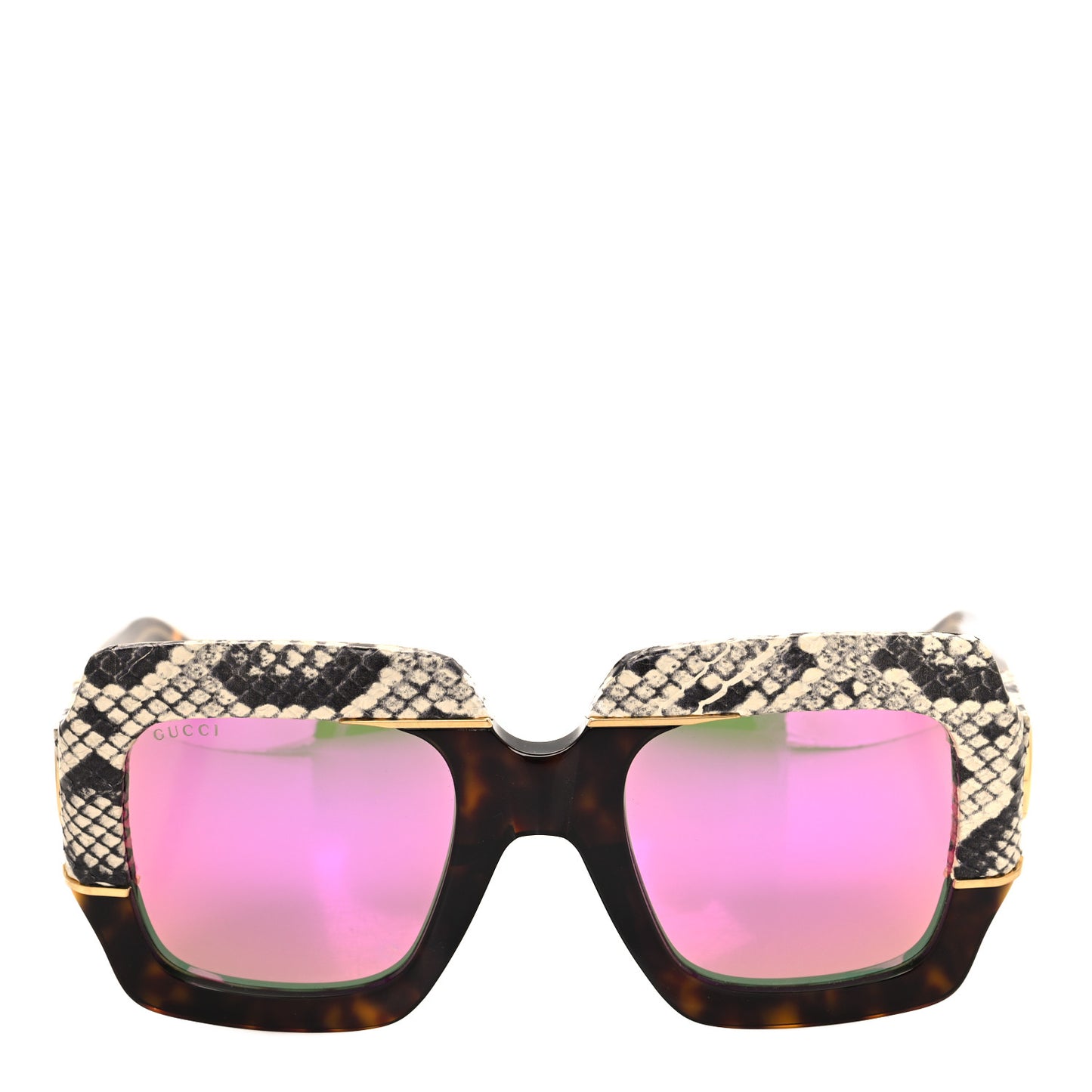Snakeskin Acetate Square Sunglasses GG0484S Havana