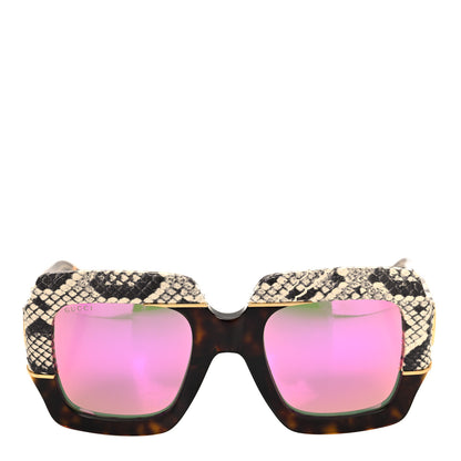 Gucci Snakeskin Acetate Square Sunglasses GG0484S Havana 2 of 7