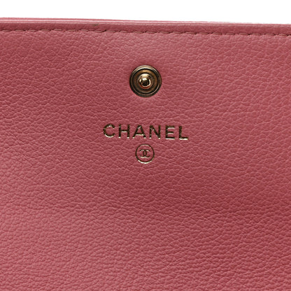 Chanel Goatskin CC Large Gusset Flap Wallet Pink 6 of 14