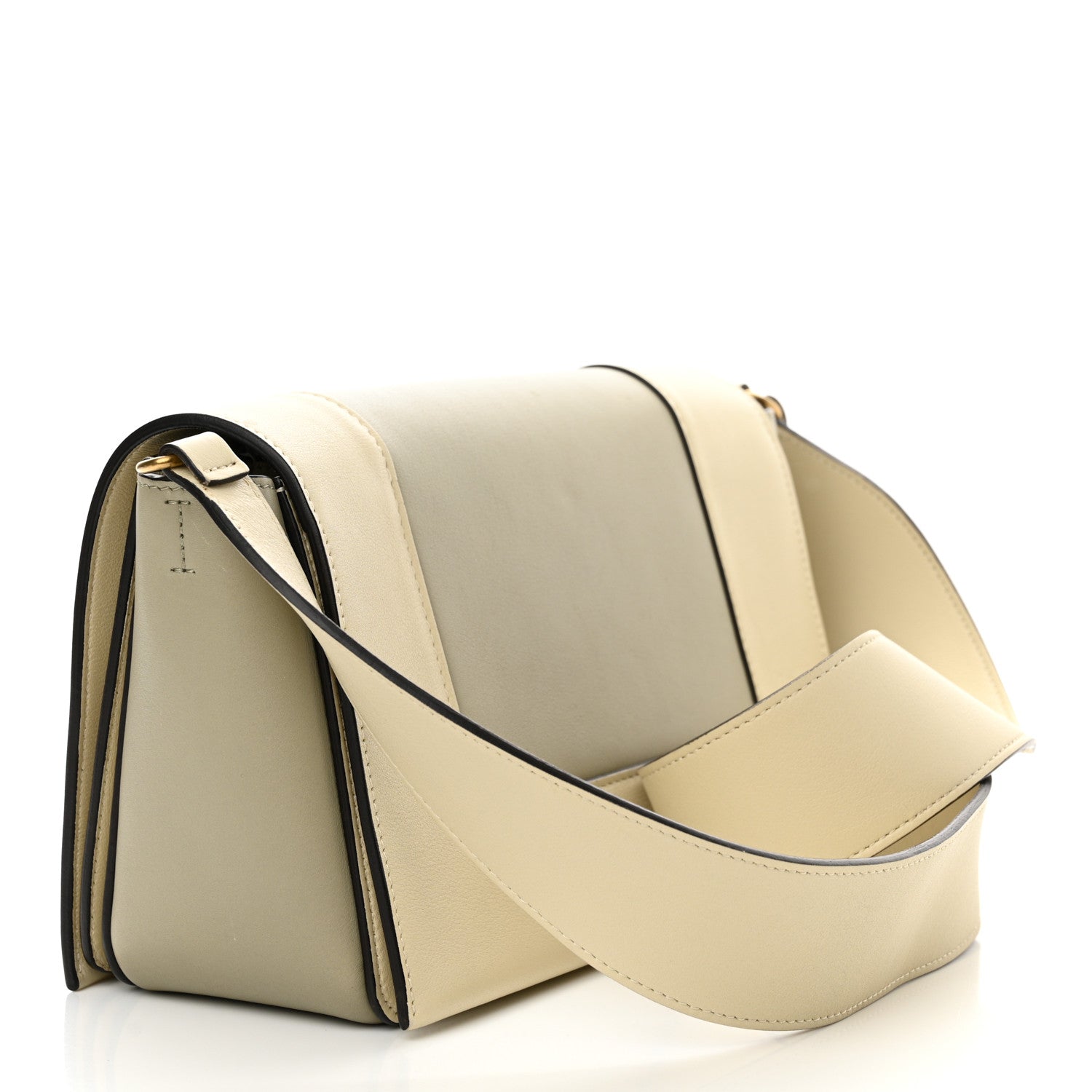 Celine Shiny Smooth Calfskin Medium Frame Shoulder Bag Chalk Mastic 3 of 10