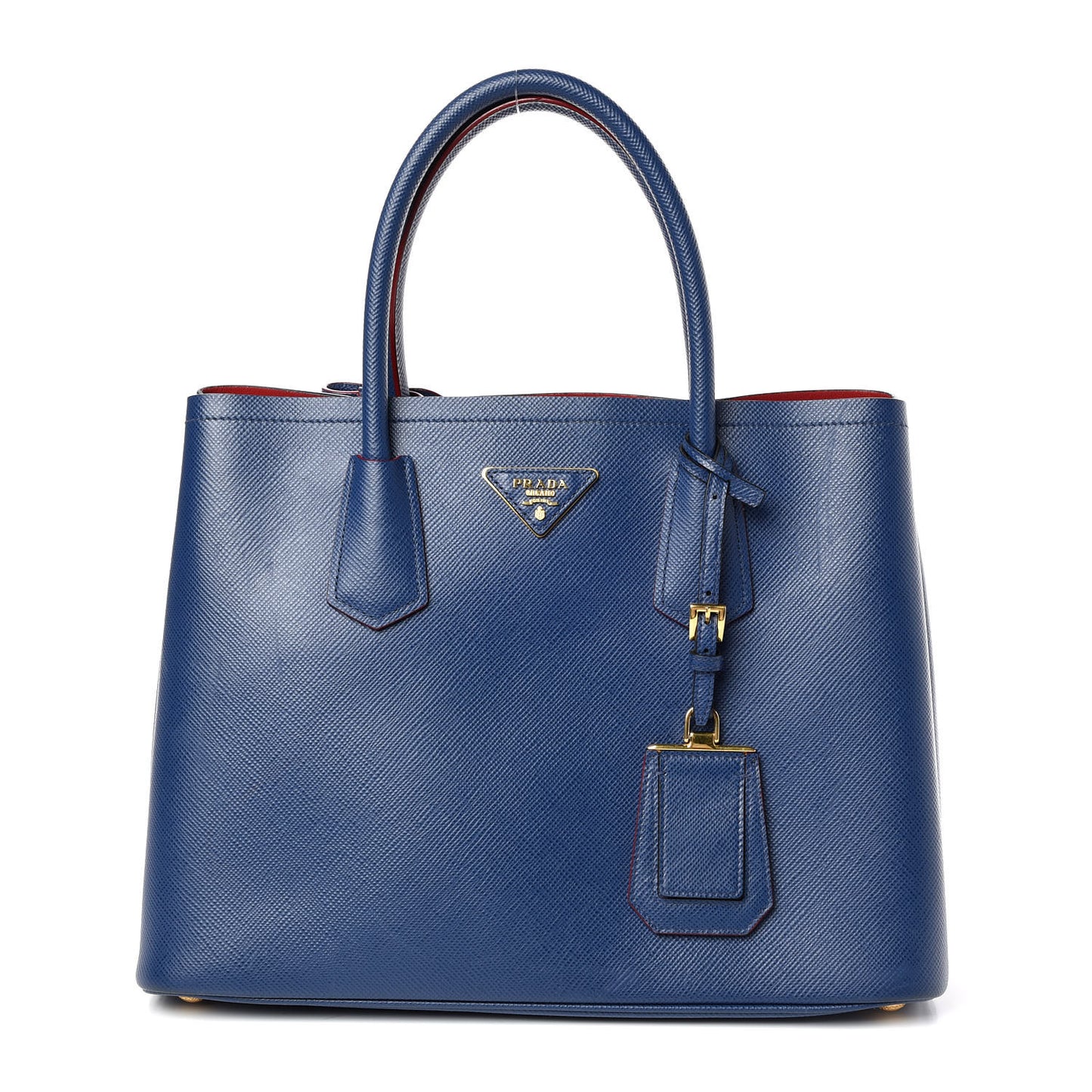 Saffiano Cuir Small Double Bag Ink Fire Engine Red