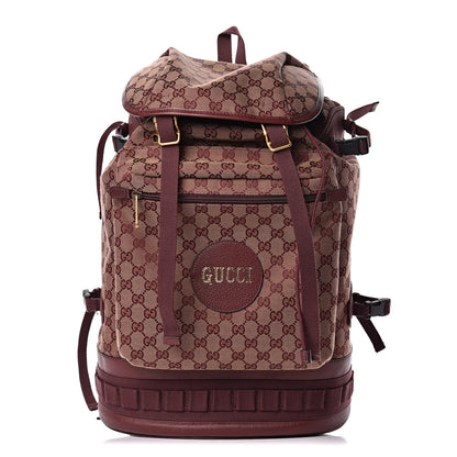 Gucci GG Monogram Script Logo Large Double Pocket Backpack Sahara Rubino Bordeaux 3 of 12