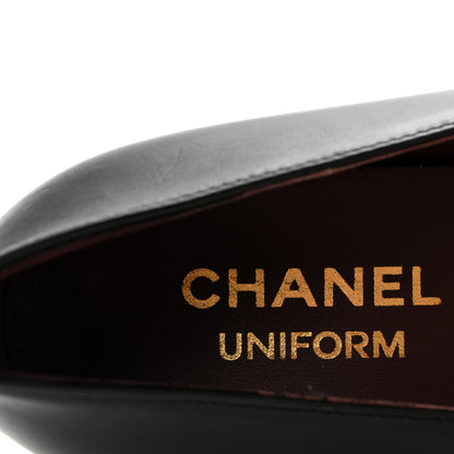 Chanel Lambskin Cap Toe CC Uniform Pumps 35 Black 8 of 11