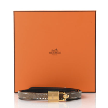 Hermes Epsom Swift 13mm Romance Belt 85 Etoupe Black 4 of 4