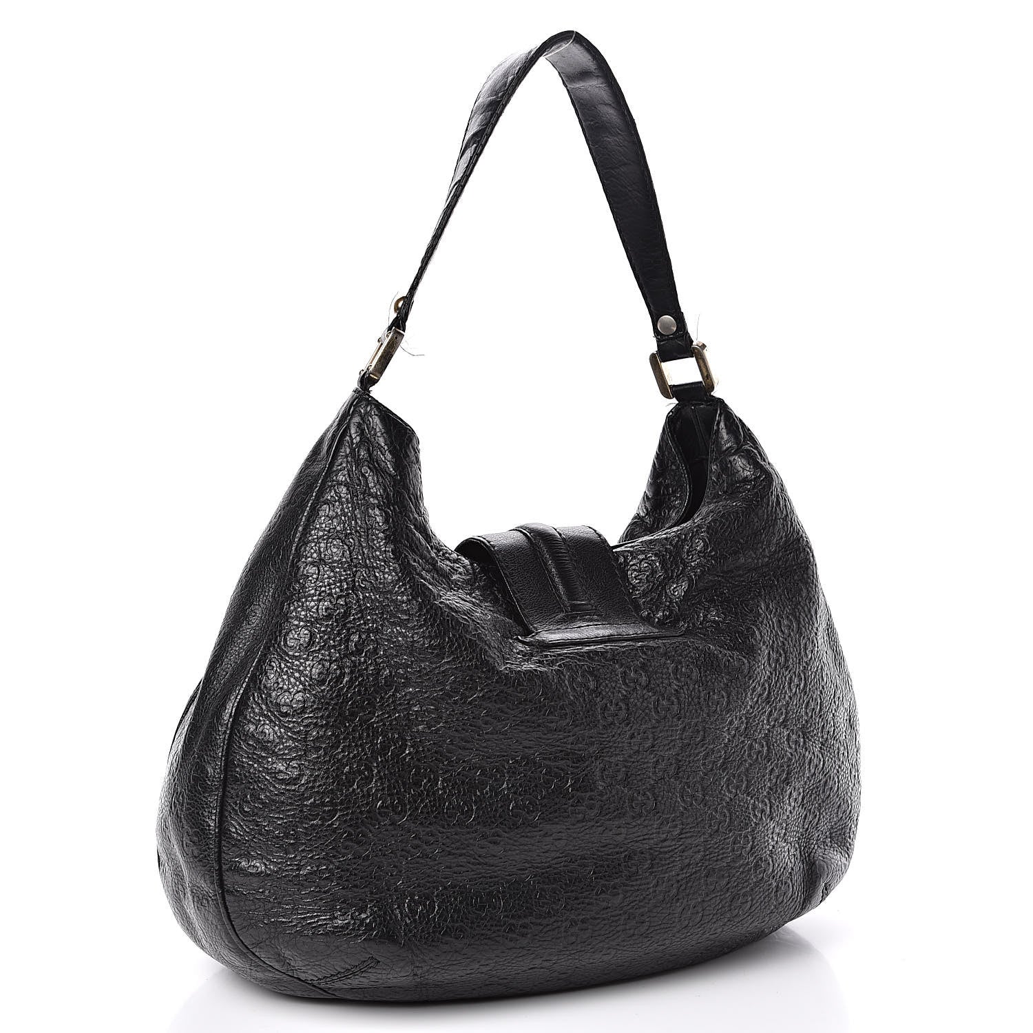 Gucci Guccissima Large New Ladies Web Hobo Black 3 of 13