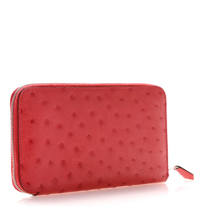 Hermes Ostrich Azap Wallet Rouge Vif 3 of 11