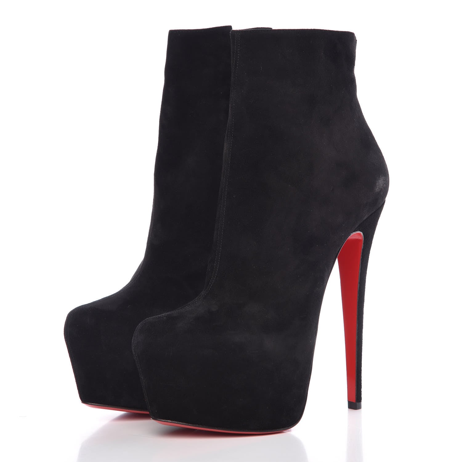 Christian Louboutin Suede Daf Booty 160 Ankle Boots 38 Black 3 of 10