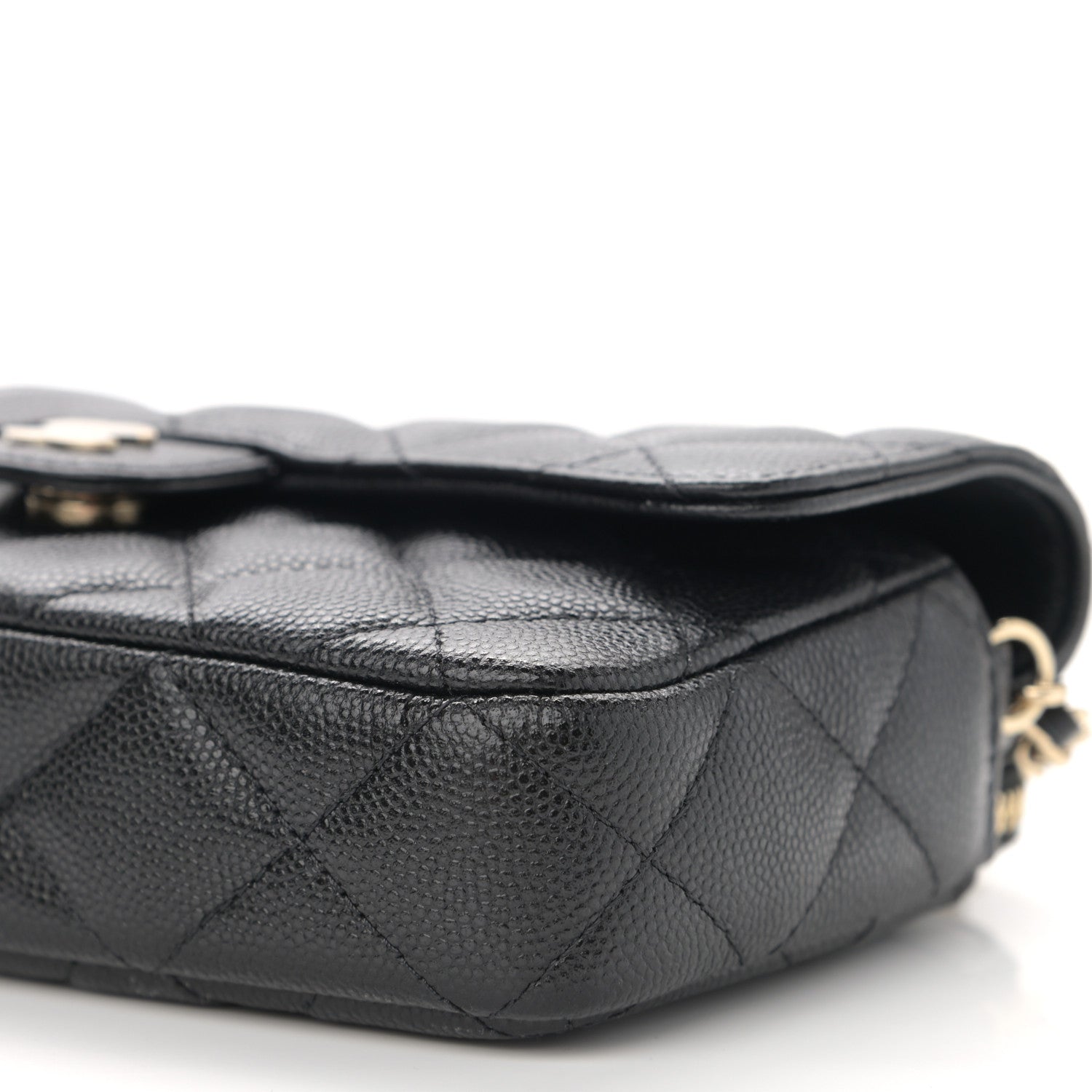 Chanel Caviar Quilted Flap Phone Holder With Chain Black 12 of 13