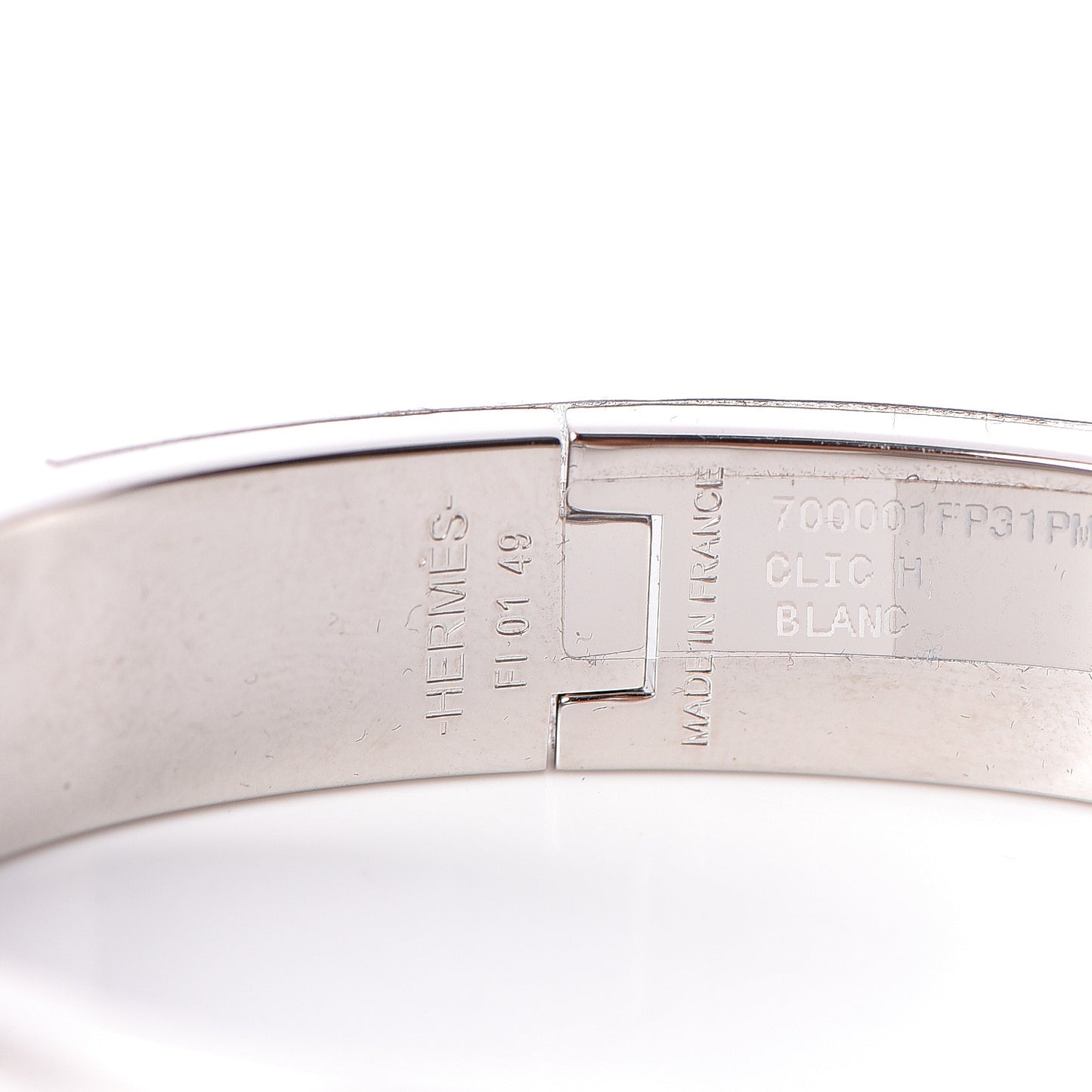 Enamel Narrow Clic Clac H Bracelet PM White