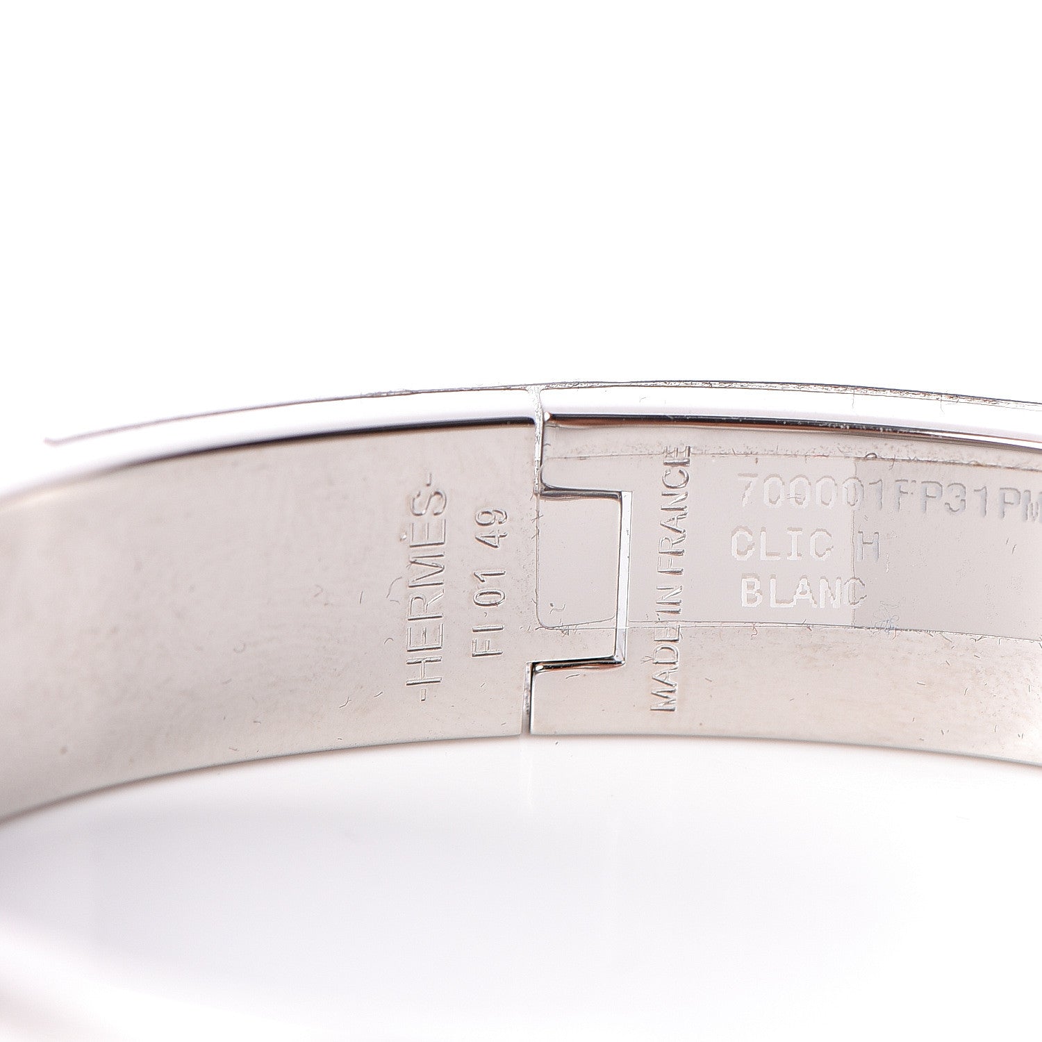 Hermes Enamel Narrow Clic Clac H Bracelet PM White 4 of 5