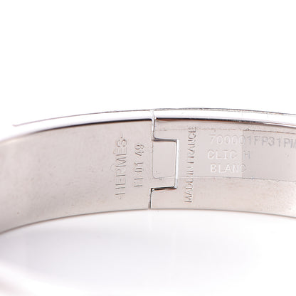 Hermes Enamel Narrow Clic Clac H Bracelet PM White 4 of 5