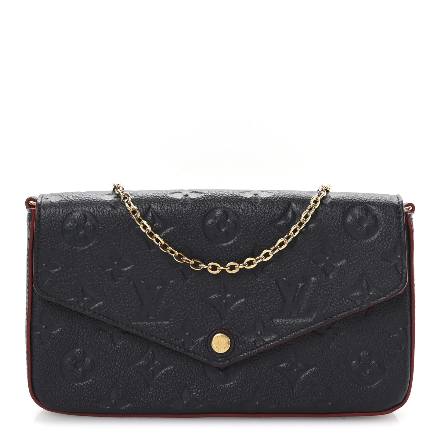 Empreinte Pochette Felicie Chain Wallet Marine Rouge