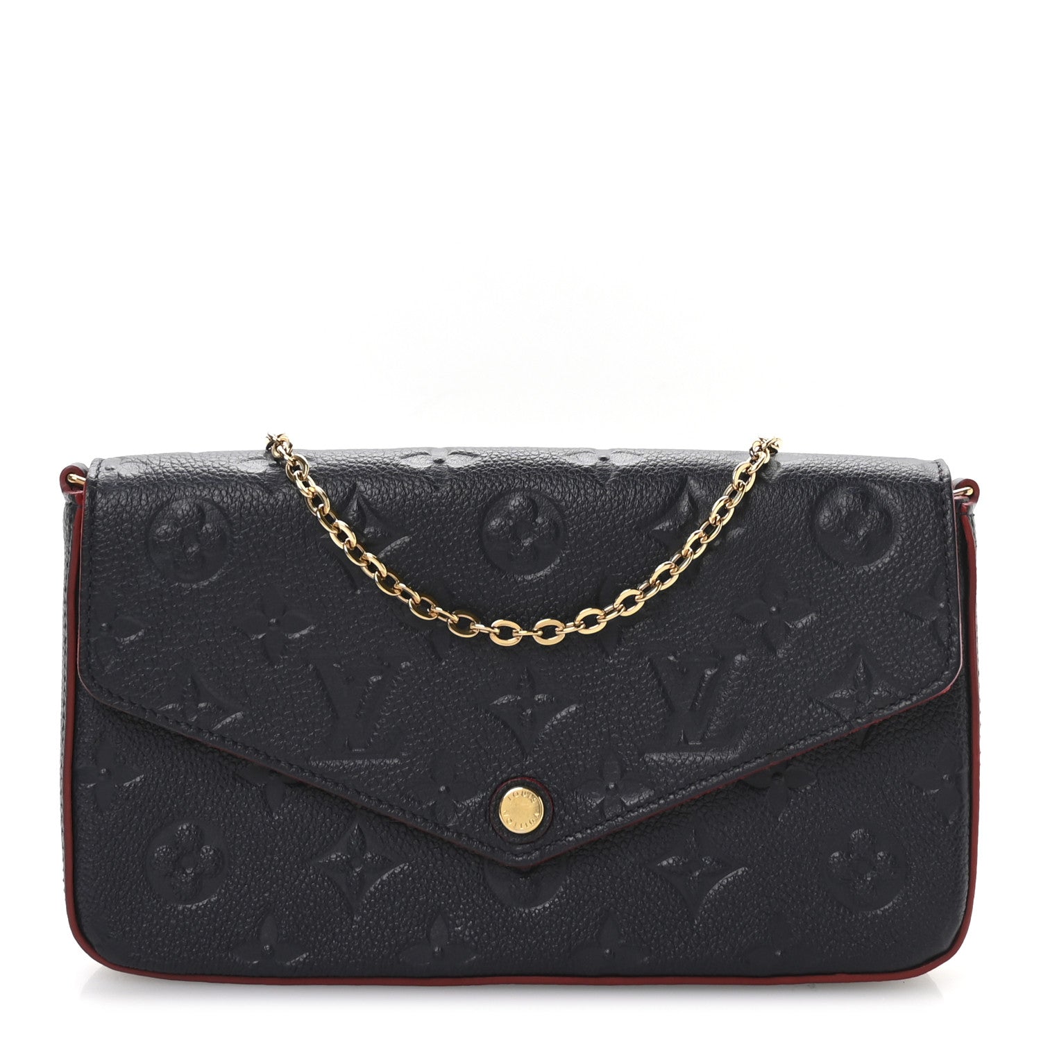 Louis Vuitton Empreinte Pochette Felicie Chain Wallet Marine Rouge 1 of 12
