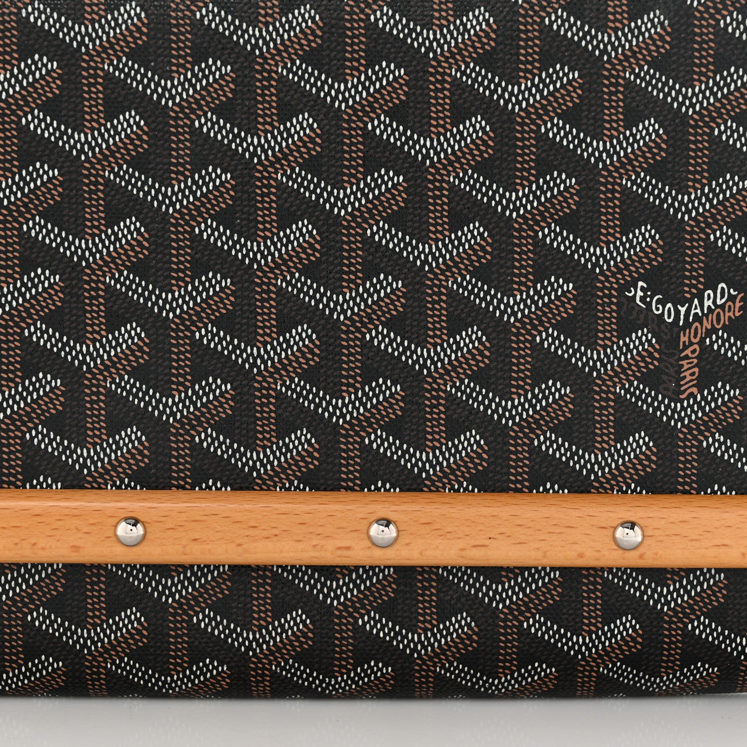 Goyard Goyardine Monte Carlo Bois Clutch Black 2 of 8