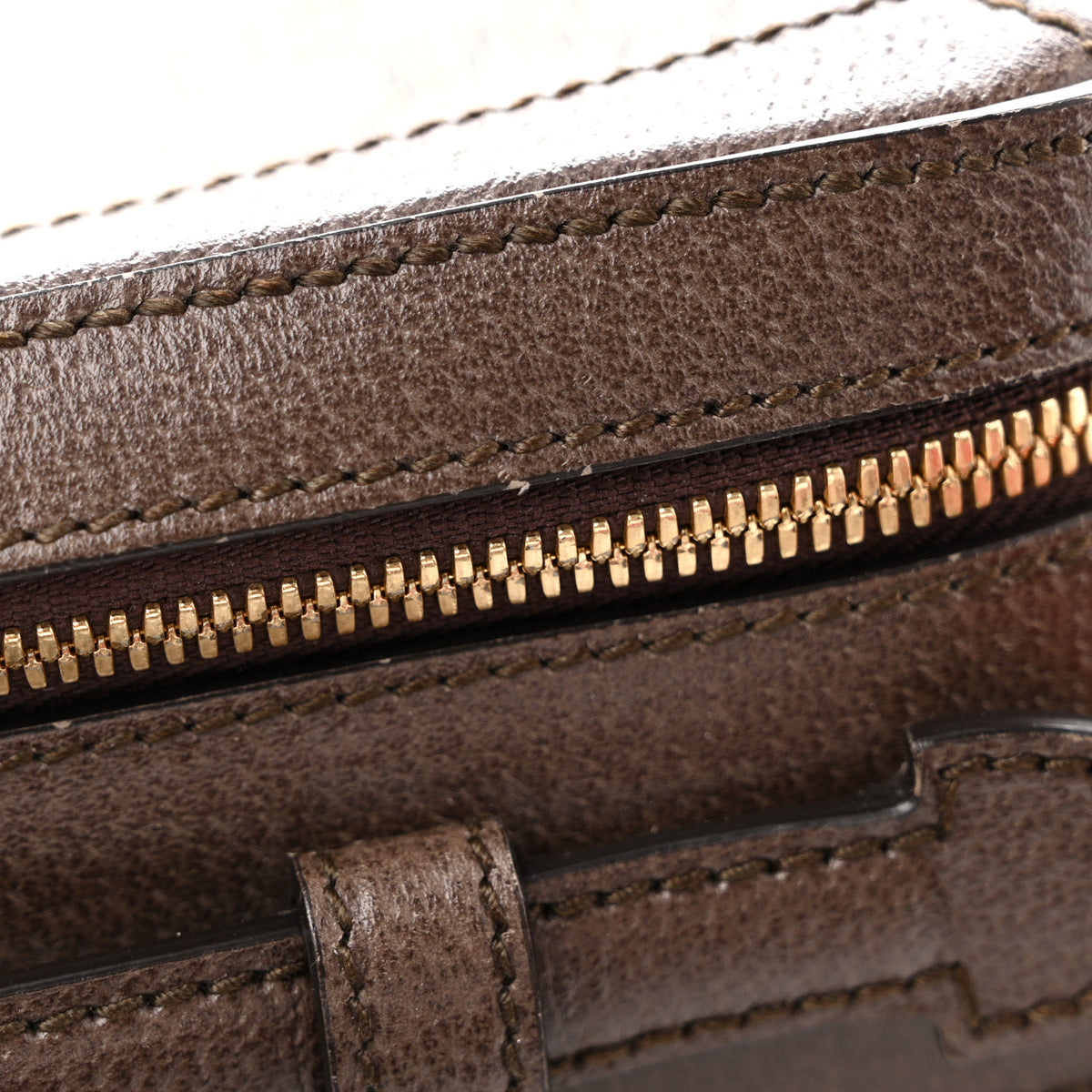 GG Supreme Monogram Web Small Ophidia Top Handle Shoulder Bag Brown