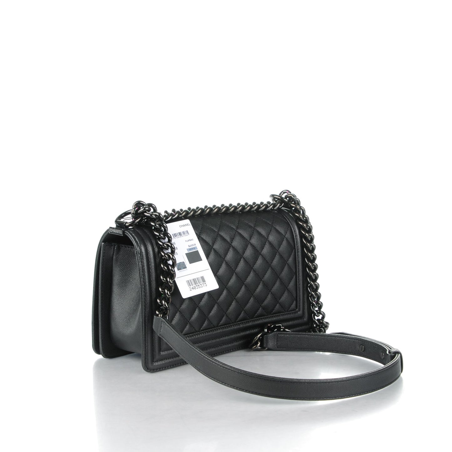 Caviar Quilted Medium Boy Flap So Black