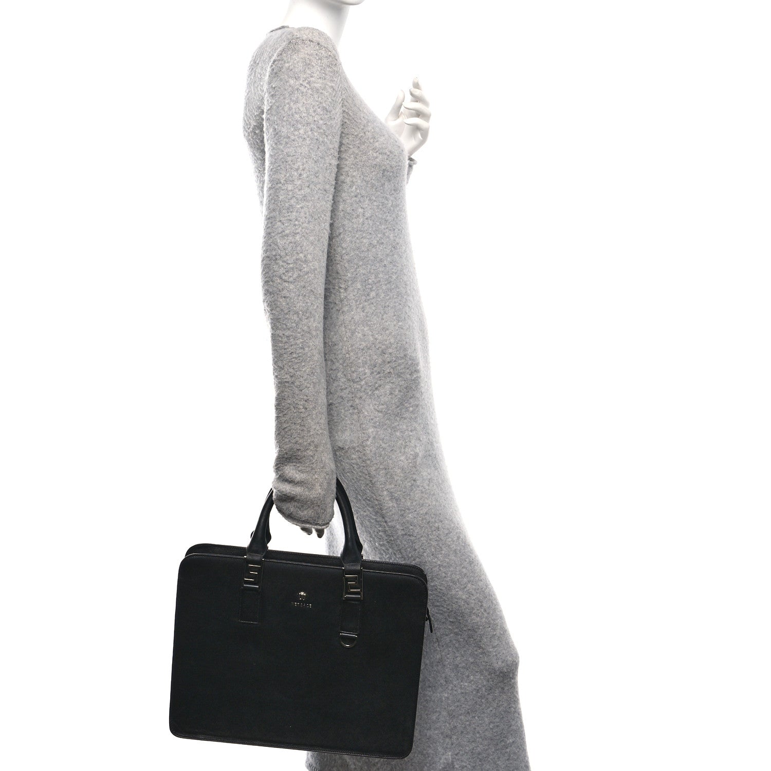 Versace Saffiano Medusa Top Handle Briefcase Black 1795369