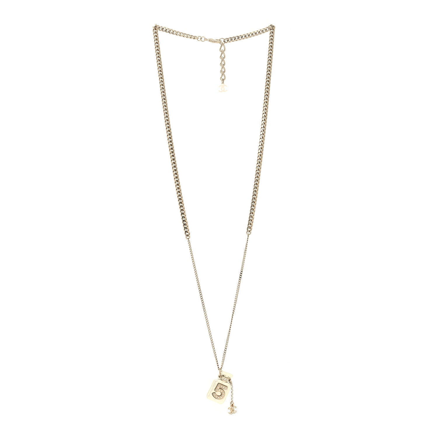 Chanel Resin Crystal CC No 5 Perfume Bottle Necklace 3 of 5