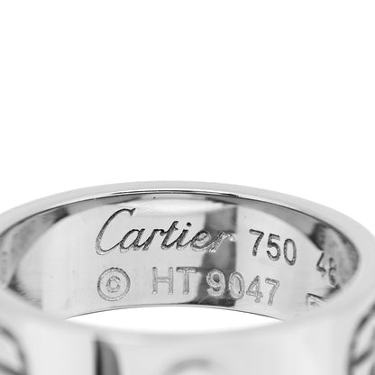Cartier 18K White Gold 5.5mm LOVE Ring 48 4.5 4 of 4