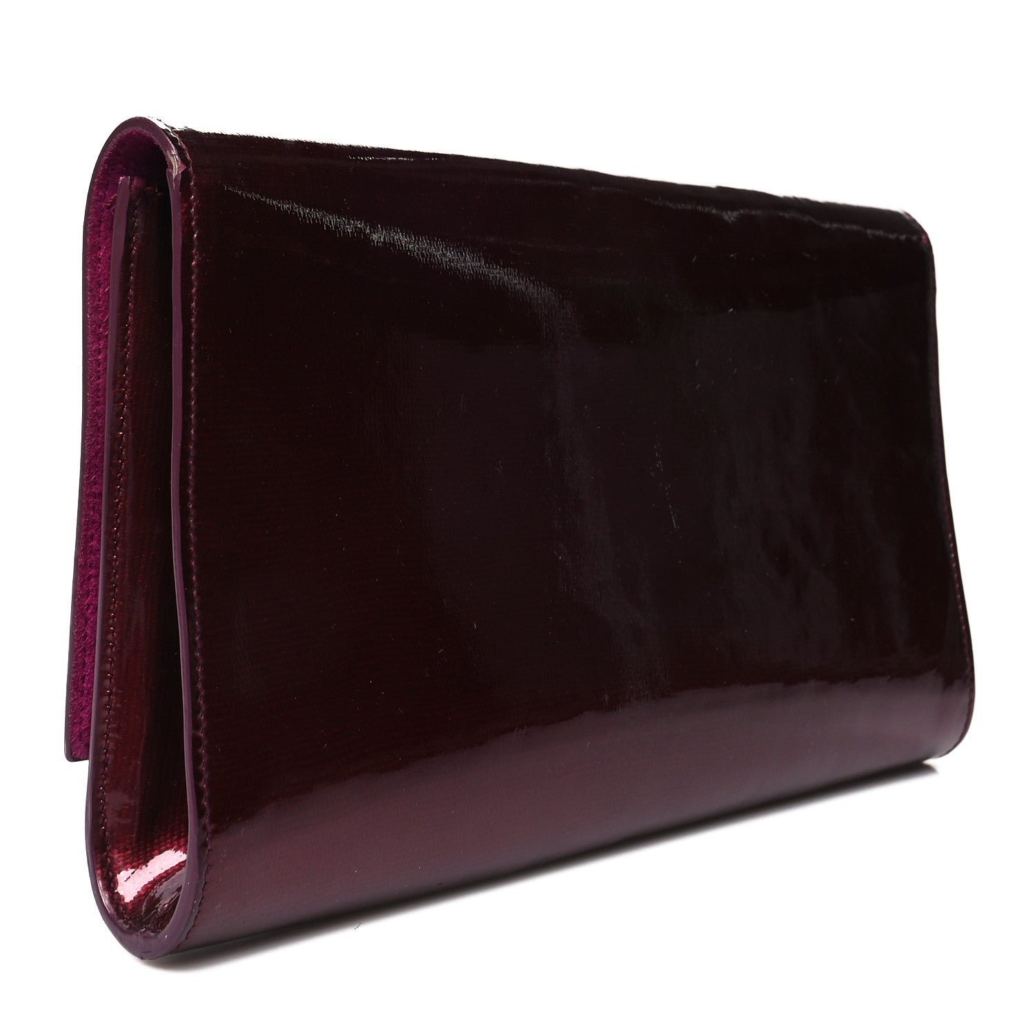 Saint Laurent Textured Patent Large Belle De Jour Clutch Purple 3 of 14
