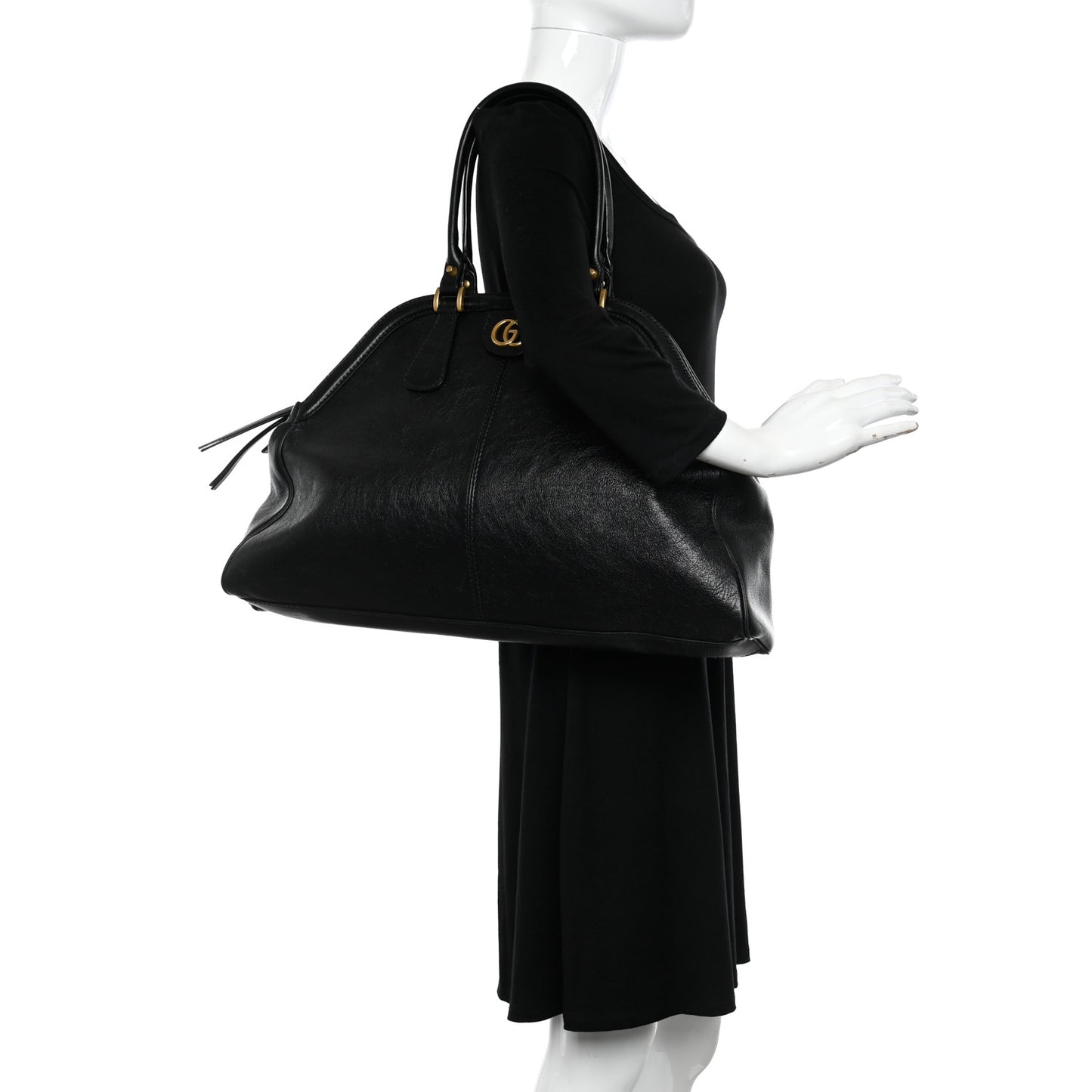 Calfskin Large Re(Belle) Top Handle Bag Black