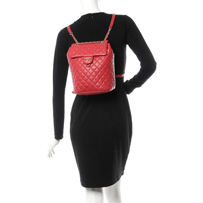 Chanel Lambskin Quilted Small Urban Spirit Backpack Dark Pink 2 of 8