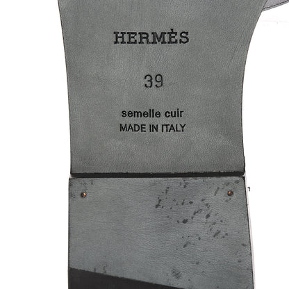 Hermes Metallic Epsom Oran Sandals 39 Gris Argente 6 of 10