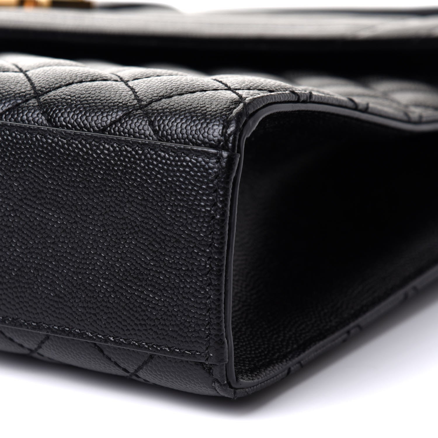 Saint Laurent Grain De Poudre Textured Mixed Matelasse Large Triquilt Monogram Satchel Black 10 of 10