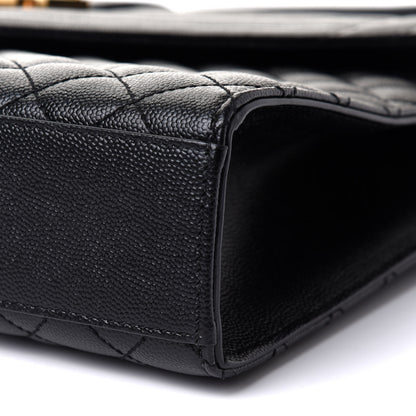 Saint Laurent Grain De Poudre Textured Mixed Matelasse Large Triquilt Monogram Satchel Black 10 of 10