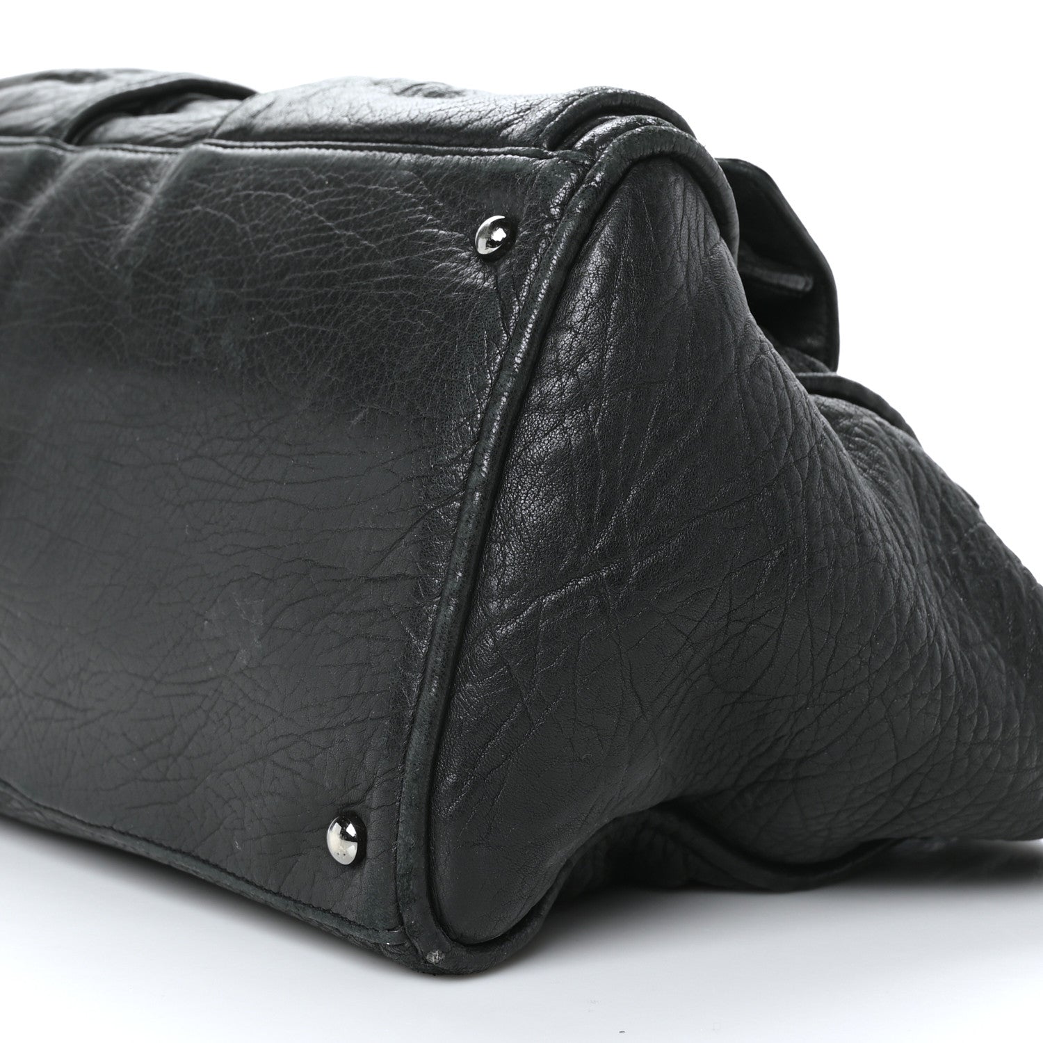 Chanel Distressed Lambskin Quilted Le Marais Front Pocket Bowling Bag Black 9 of 10