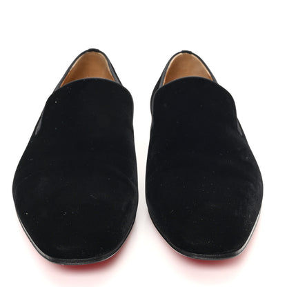 Christian Louboutin Velvet Mens Dandelion Flat Loafers 42 Black 3 of 8