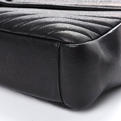 Saint Laurent Sheepskin Matelasse Chevron Monogram Monochrome Large College Satchel Black 9 of 11