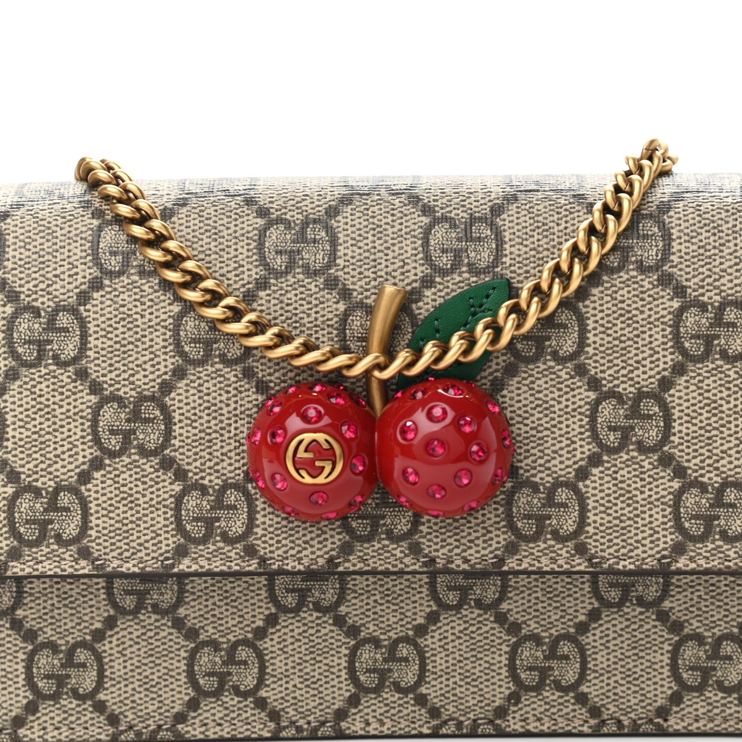 Gucci GG Supreme Monogram Mini Cherry Chain Bag 6 of 9