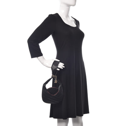 Chanel Calfskin Quilted Small Chain Evening Bag Black 2 of 10
