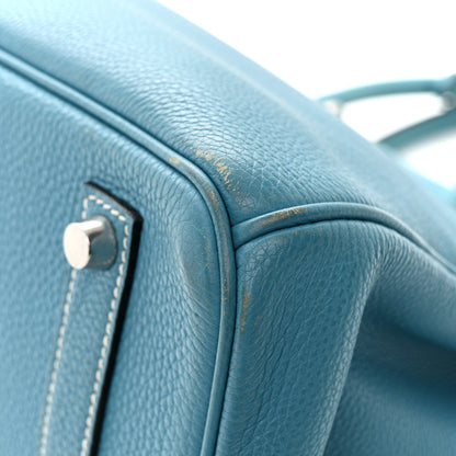 Hermes Taurillon Clemence BIRKIN 35 Blue Jean 10 of 17