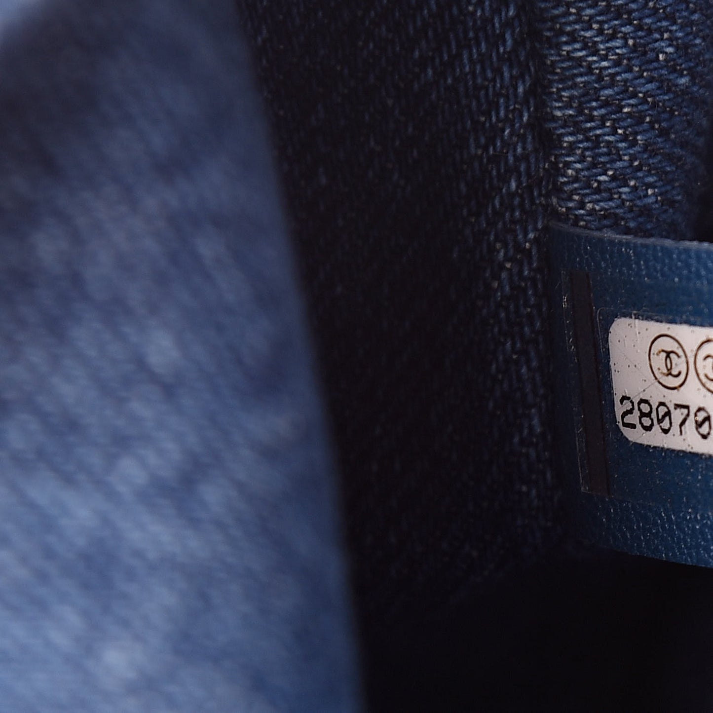 Denim Shearling Hieroglyph Flap Blue
