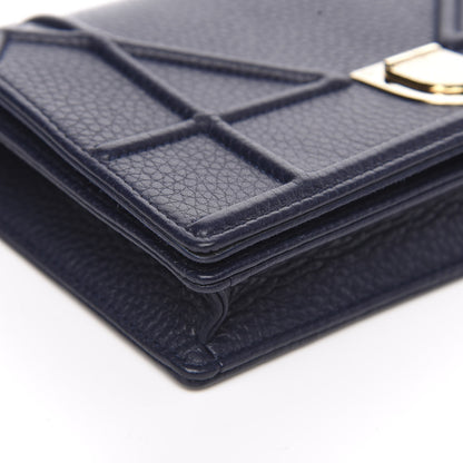 Christian Dior Grained Calfskin Diorama Wallet on Chain Pouch Indigo 7 of 10
