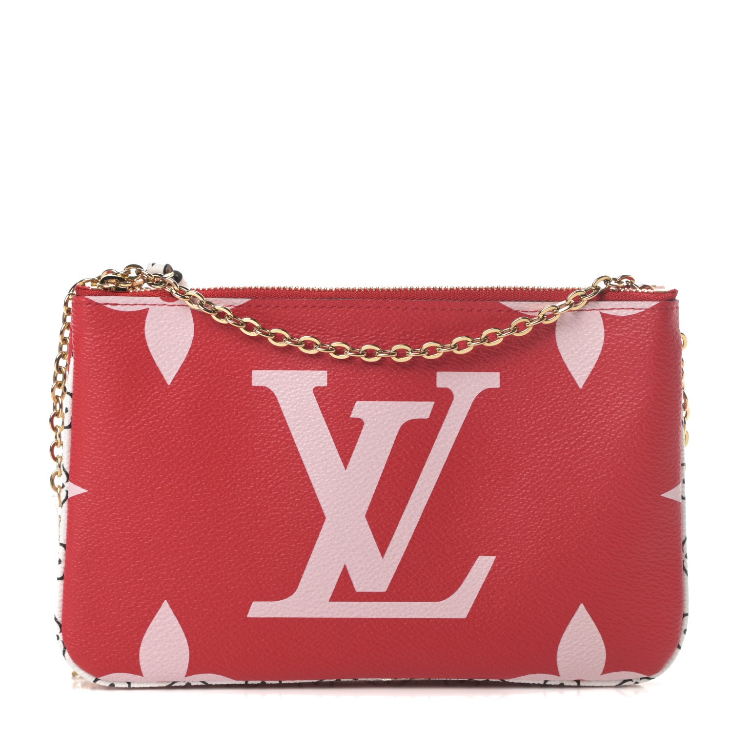 Louis Vuitton Monogram Giant Double Zip Pochette Rouge 1 of 11