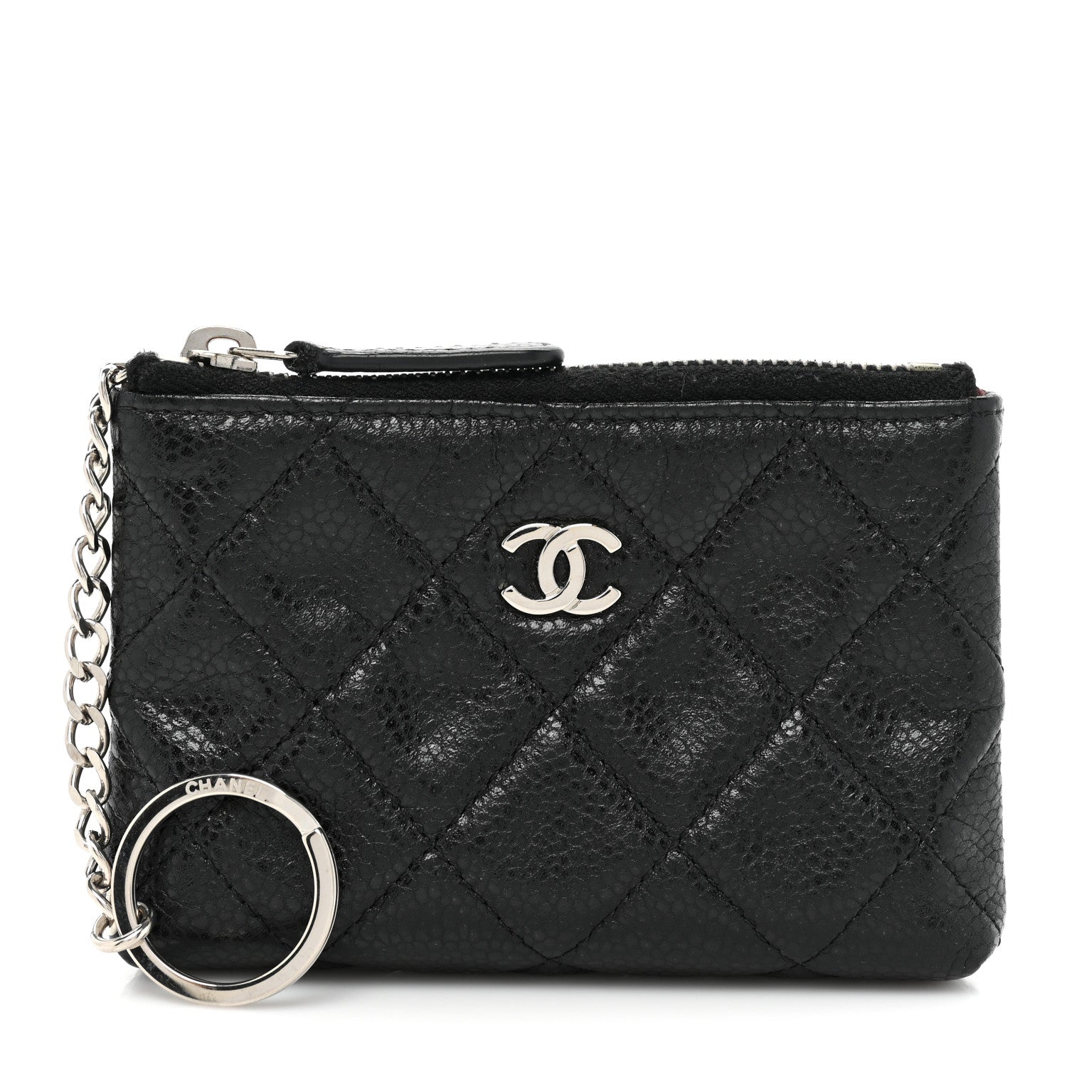 Chanel Calfskin Quilted Key Holder Case Black 1 of 12