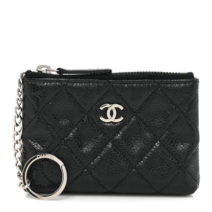 Chanel Calfskin Quilted Key Holder Case Black 1 of 12