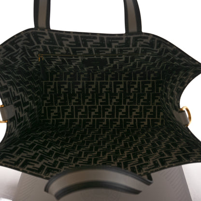 Fendi X JOSHUA VIDES Coated Canvas Stamp Patch Shopping Tote White Black 5 of 8