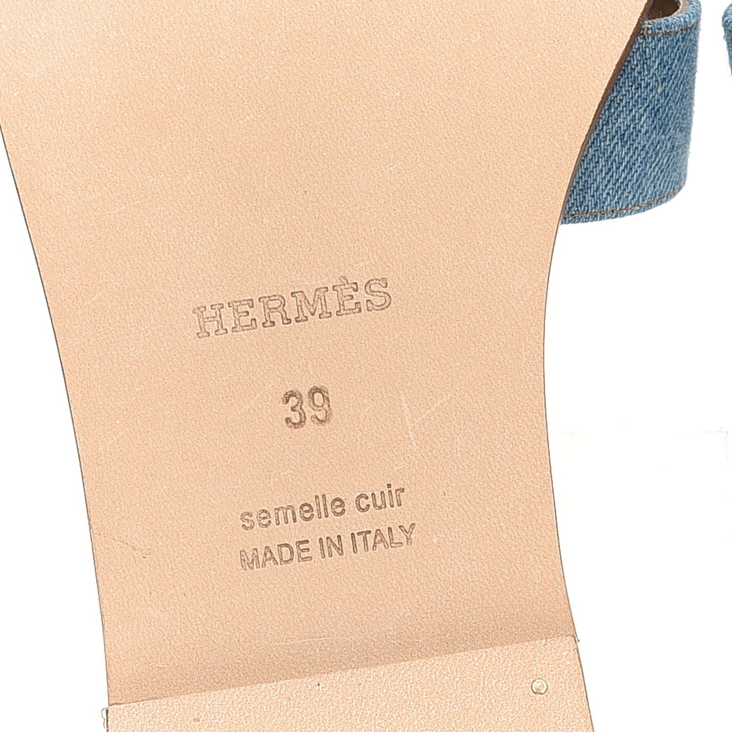 Hermes Denim Canvas Oran Sandals 39 Bleu Clair 6 of 9