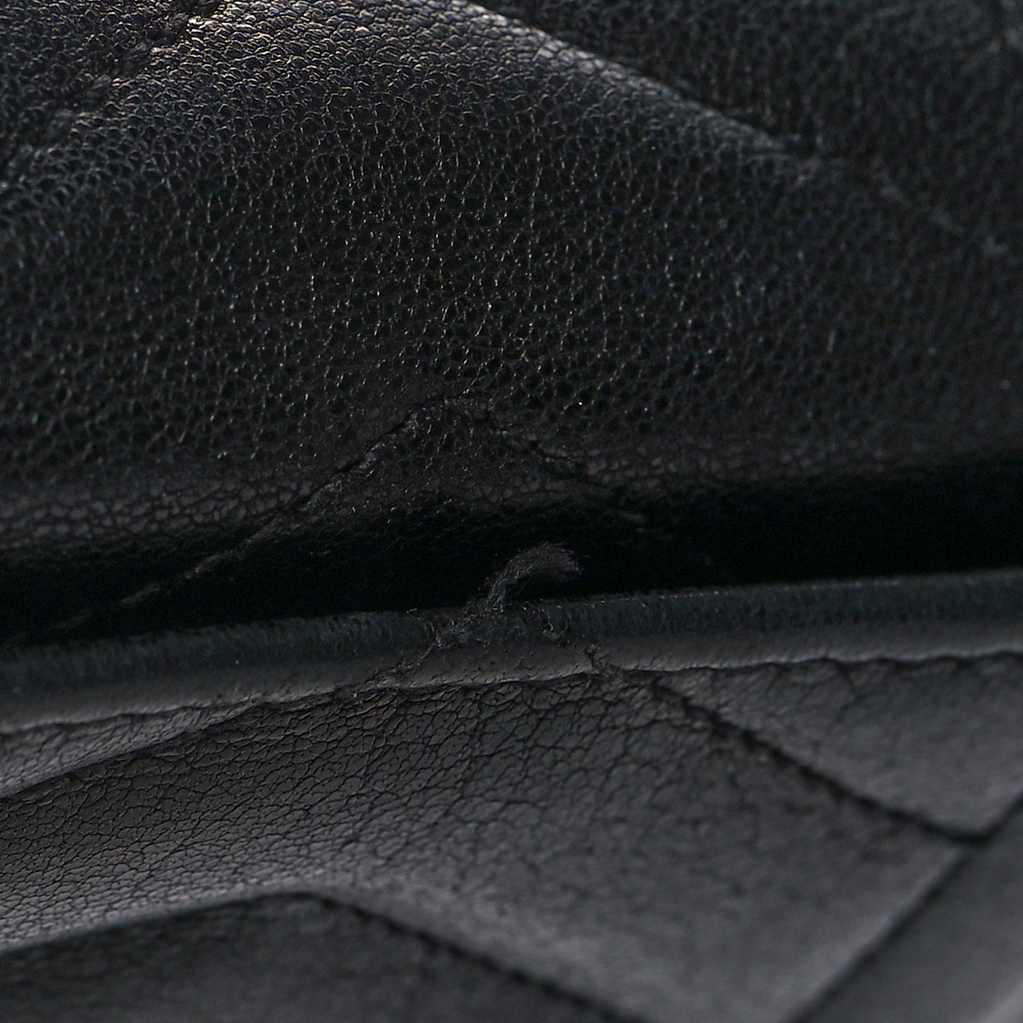Lambskin Mixed Matelasse Chevron Small Monogram Envelope Wallet Black