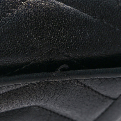 Saint Laurent Lambskin Mixed Matelasse Chevron Small Monogram Envelope Wallet Black 10 of 11