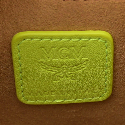 MCM Calfskin Mini Mode Travia Tote Acid Green 6 of 11