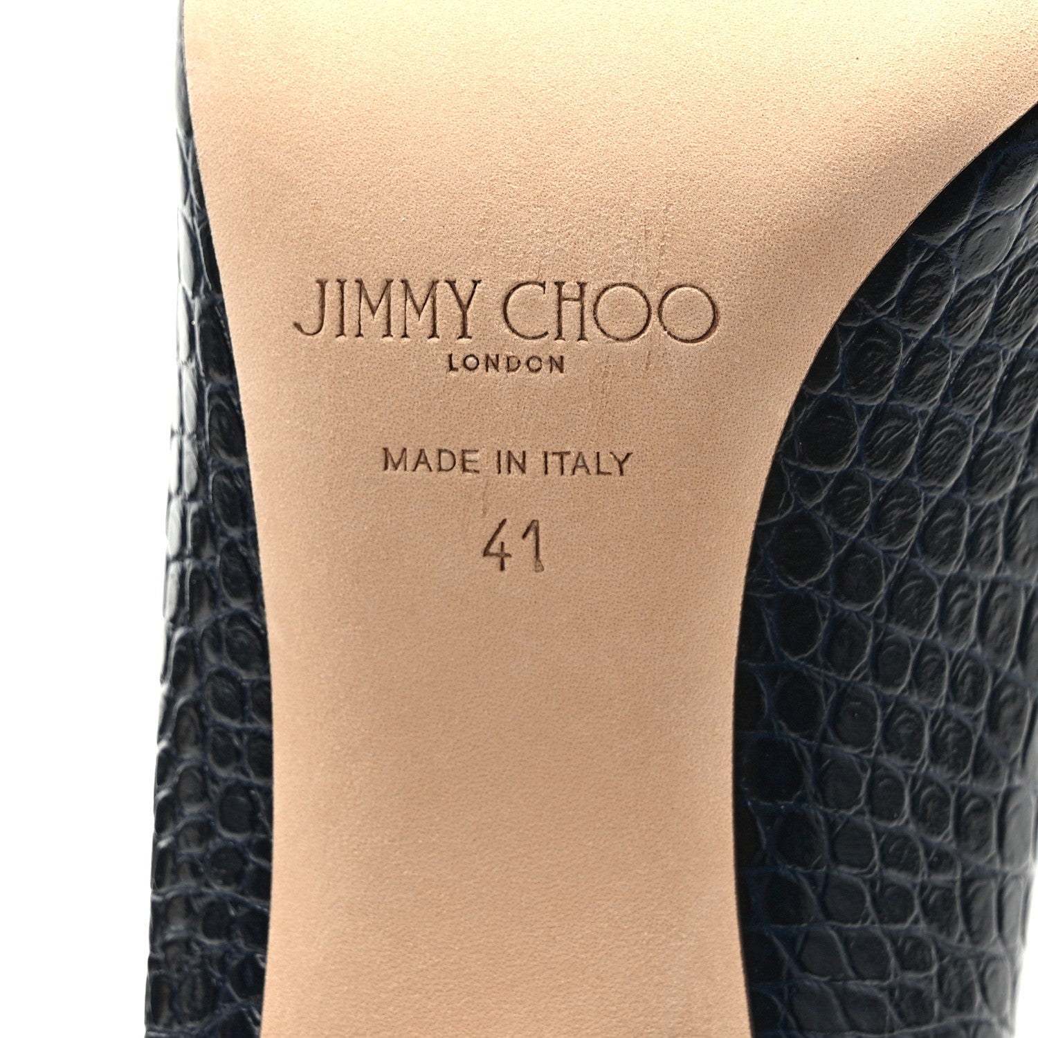 Jimmy Choo Crocodile Embossed Calfskin Love 85 Pump 41 Black 6 of 8