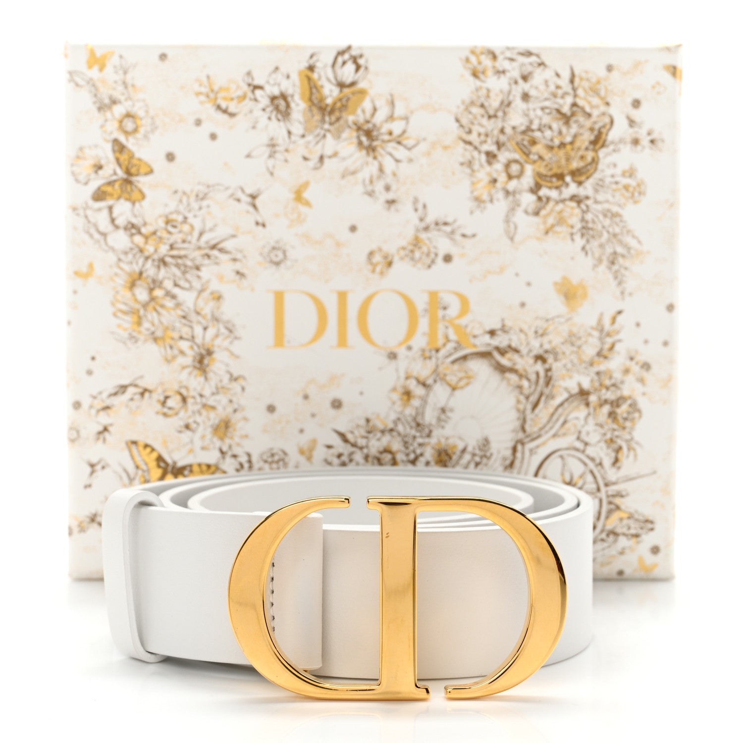Christian Dior Calfskin 30 Montaigne Belt 85 34 White 9 of 9