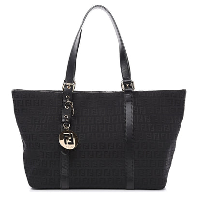 Fendi Zucchino Large Charm Shopping Tote Black 1 of 11