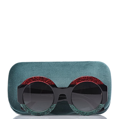 Gucci Acetate Round GG0084S Sunglasses Black Red Green 7 of 7